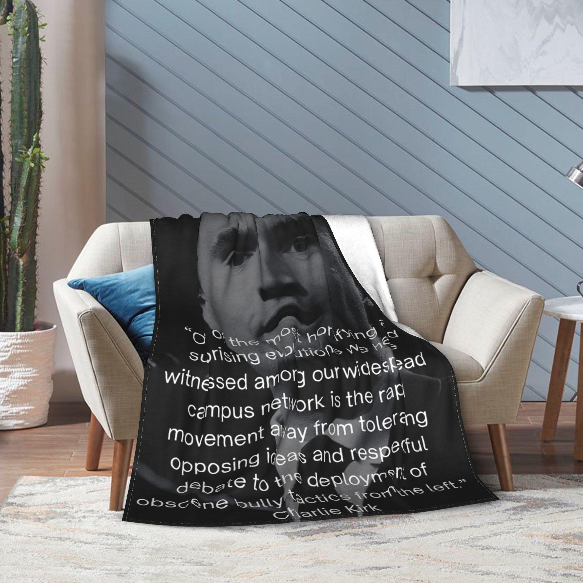 

Charlie Kirk Freedom Signature Blanket Multiple Sizes Super Soft and Warm A True Patriot Throw Blankets for Sofa Couch and Bed 75x90cm