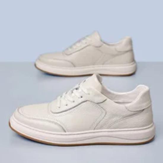 

Men Summer Casual Outdoor Sports Sneakers Leather Breathable Fashionable New Casual Versatile White Shoes Season 42