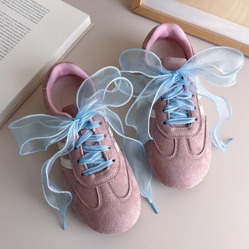 Mode Chiffon Garn Schnürsenkel 4cm Breitere Flache Seide Schnürsenkel Sneakers Seil Schnürsenkel für Schuhe 100/120/140/160CM Schuhzubehör