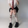 Hollow Lace Flocking Bow Fishnet Sock Cute French Retro Vintage Socks New Cool Women Socks