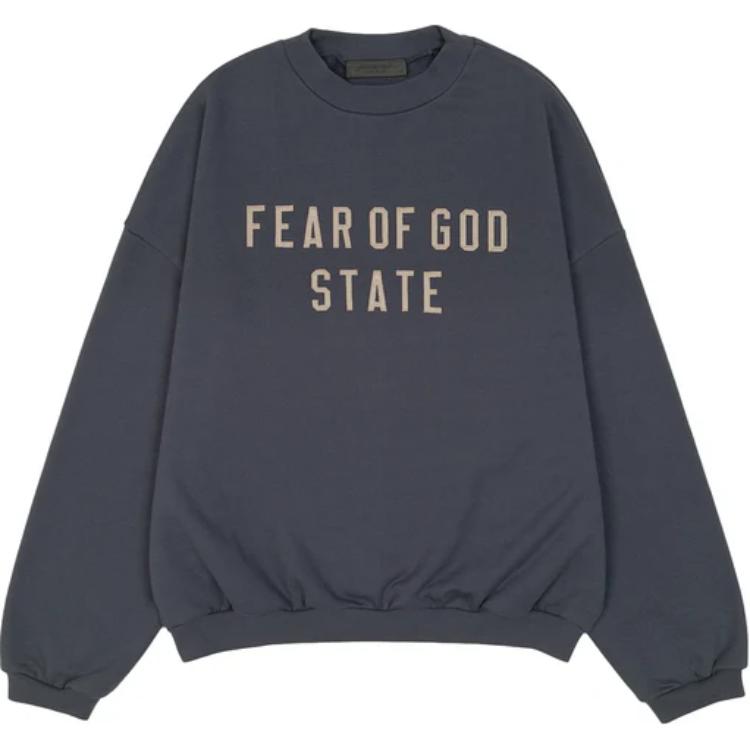 

Fear of God Essentials Тяжелый флисовый свитшот Marine Мужские топы Синий 192HO246234F M