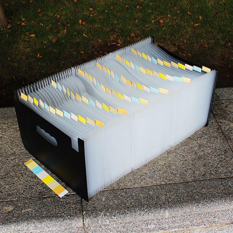 Retractable File Holder Vertical Satchel Folder A4 Paper Test Paper Classification Multi-Layered Material Desktop Storage Storage Clip