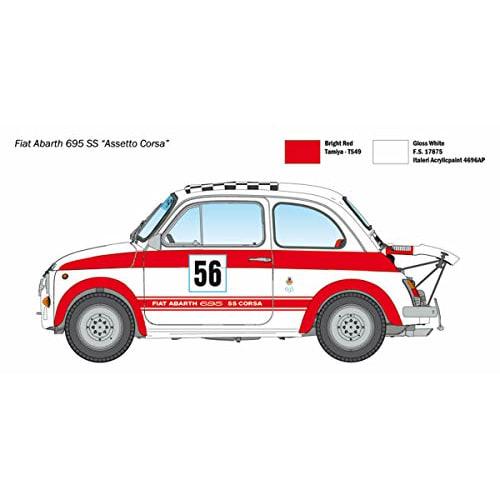 Tamiya Italeri 1/12 Scale Classic Car Series No. 4705 Fiat Abarth 695SS/Assetto Corsa Plastic Model Kit 37705