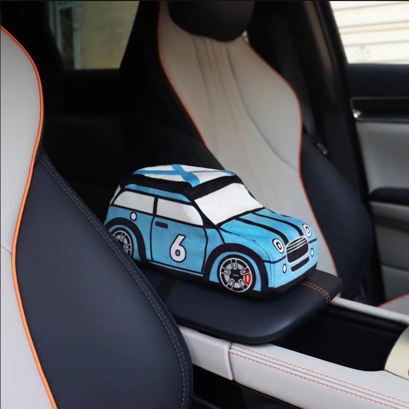 Cartoon Car Tissue Box Armrest Holder Multifunctional Paper Drawer Storage Bag Chair Backseat Hanging Organizer For Home Car