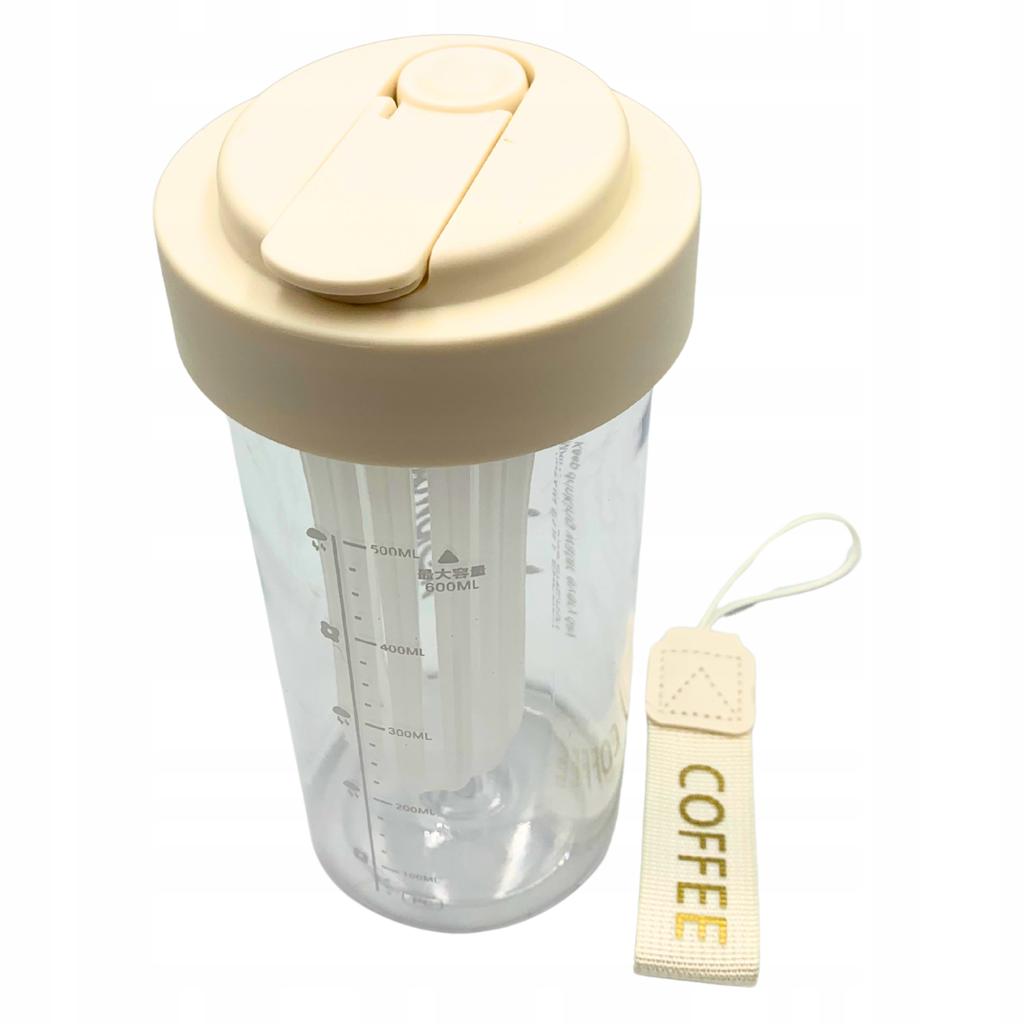 Water Bottle Drink With Straw Durable With Graduated Filter 600 Ml