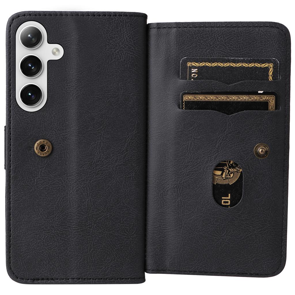 For Samsung Galaxy S25/S24 Leather Case with 10 Card Holder Phone Cover Stand