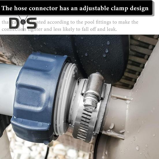 1 Set Replacement Hose Adapter Reusable Pool Hose Connector Durable Threaded Connection Pump Swimming Pool Parts