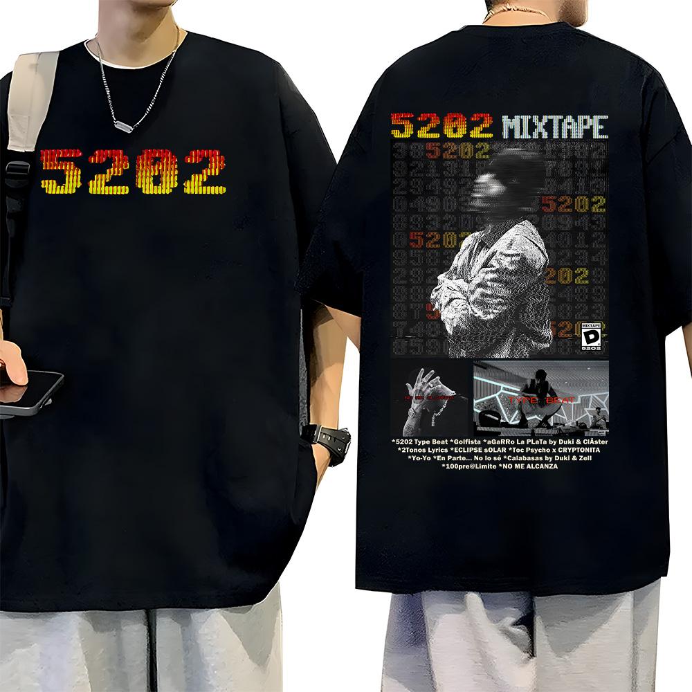 Rapper Duki 5202 MIXTAPE T Shirt Summer Duki Merch Tee Casual Print Men Pure Short Sleeve High Quality Women Men Loose Clothing