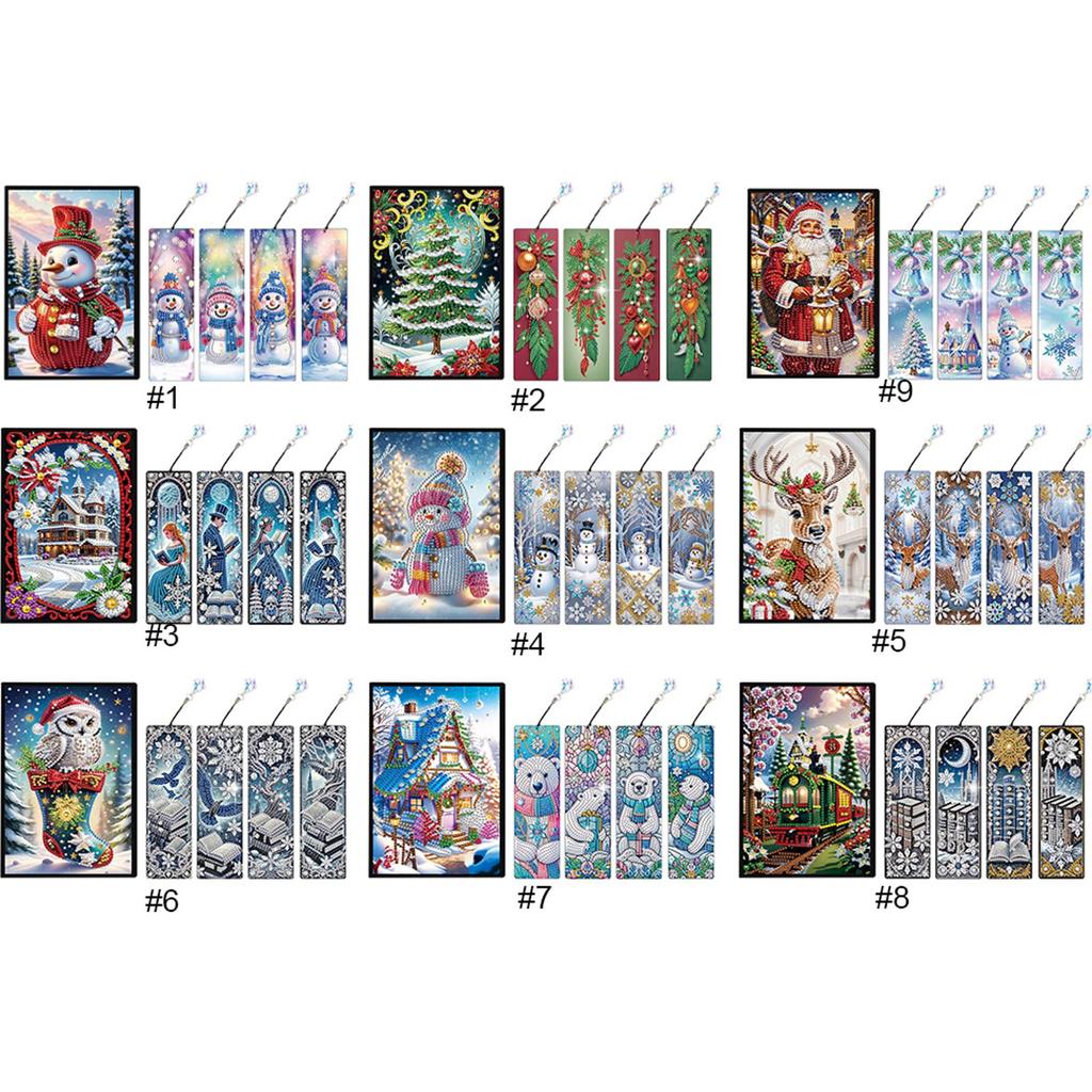 A5 Size Rhinestone Art Painting Notebook Kit with Crystal Pendant Bookmark Diamond Painting Notebook Set Holiday Birthday Gift