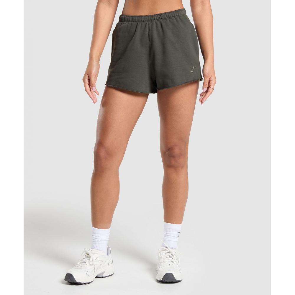 

GYMSHARK Флисовые шорты Strength Green B8A7E ECJH S