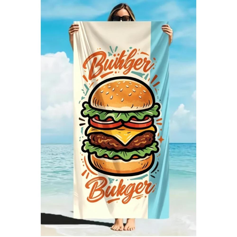 Microfiber Large Beach Towel, Sand Free Quick Dry, Minimalist Duck Doodle Print, Soft Absorbent Towel for Adults Towels Bathroom
