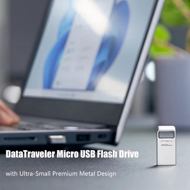 Kingston 128G Mini Metal Pen Drive USB3.2 Memory Stick 64GB/128GB/256GB DTMC3G2 USB Flash Drive 200Mb/s Car U Disk Silver Pendrive Ultra-Small Premium