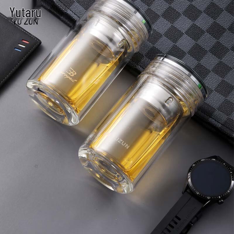 YUZUN 230ML Double-Layer Borosilicate Glass Tea Cup with Infuser