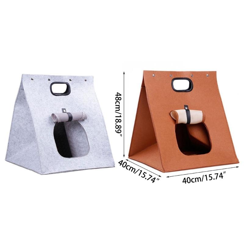 Portable Felt Cat House Must Have for Pet Owners on the Move Soft Warm and Conveniently Foldable Designed for 4kg Cats