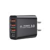 Universal Travel Charger with 3 USB & Type-C Ports, US/EU/UK Adapter with 3 USB + PD Supporting Multiple Devices