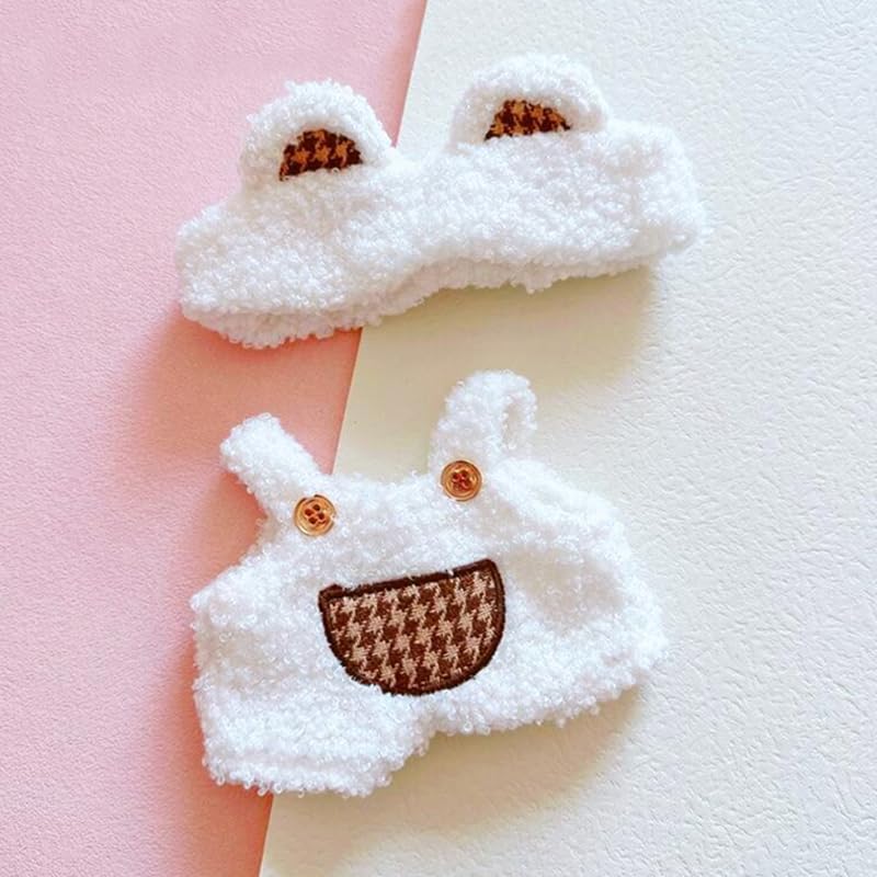 Bear Ear Headband & Overalls Set for Stuffed Animals (20cm) [Used]