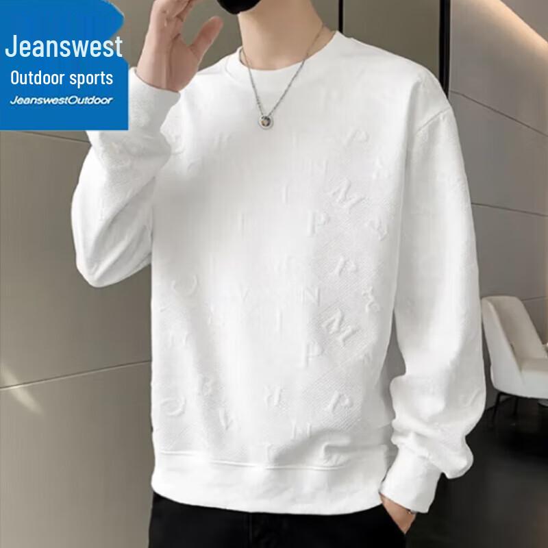 Jeanswest Men's Versatile Long Sleeve Round Neck Sweatshirt