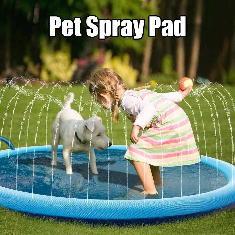 Hundespielzeug Verdickte PVC Hundewassersprühspielzeugmatte Anti-Rutsch Faltbare Outdoor-Sprühmatte für mittelgroße bis große Hunde Haustier-Duschspielzeug