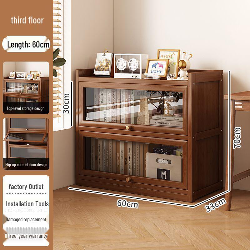 Floor-Standing Bookshelf for Students and Children - Compact Storage Cabinet for Small Apartment Living Rooms