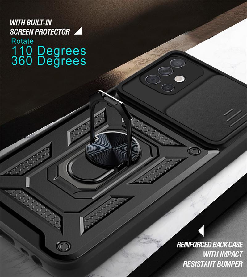 Armor Shockproof Case For Samsung Galaxy A21s A31 A51 A71 4G M51 M52 A04s Car Magnetic Holder Ring Stand Camera Protector Cover