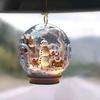 Christmas Snowman Hanging Decoration 2D Flat Snow Scene Sphere Ornament Festive Snowman Decoration for Christmas Tree Mantel Party Decor