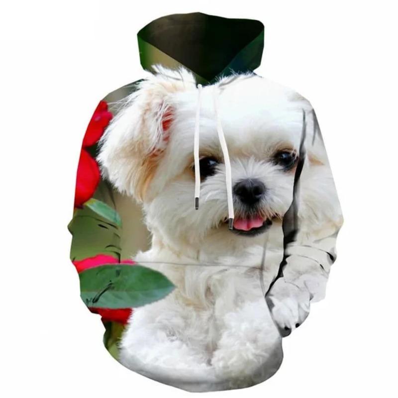Christmas Cute Dog Hoodie For Men 3d Printed Animal Sweatshirt Harajuku Kids Hooded Tops Casual New Year Long Sleeves Hoodies