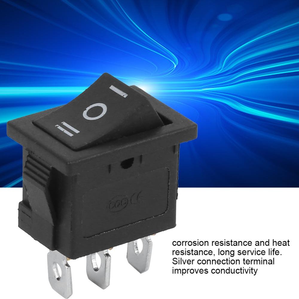 10Pcs KCD1 Boat Rocker Switch 3 Pin 3 Position Toggle ON-OFF-ON Mini Rocker Switch  Auto Toggle