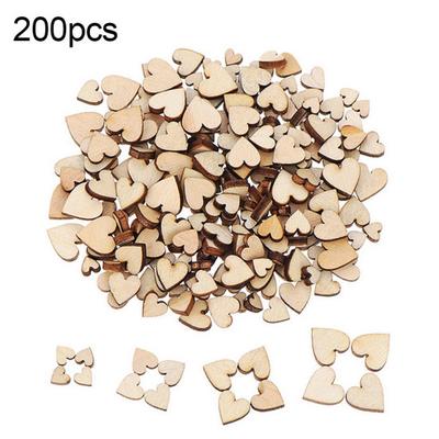 200 Stuks 6/8/10/12mm Gemengde Rustieke Houten Liefdeshart Knoppen Knutselen Bruiloft Decoratie