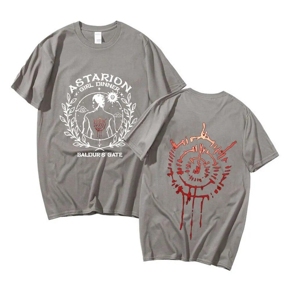 Heißer 2023 Astarion Doppelseitige Grafik T Shirt Unisex Frauen Mode Ästhetische Kleidung T-shirt Übergroßen T Shirts Tops Streetwear
