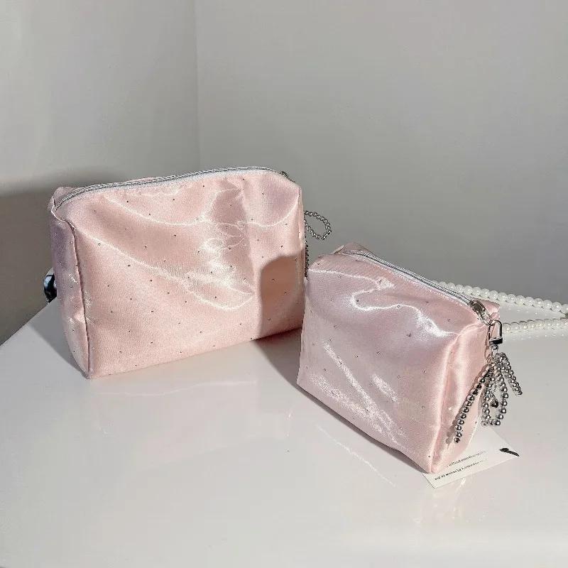 Travel Cosmetic Organizer Women Small Makeup Bag Cute Square Zipper Pouch Fashion Handbag 15x8x15cm