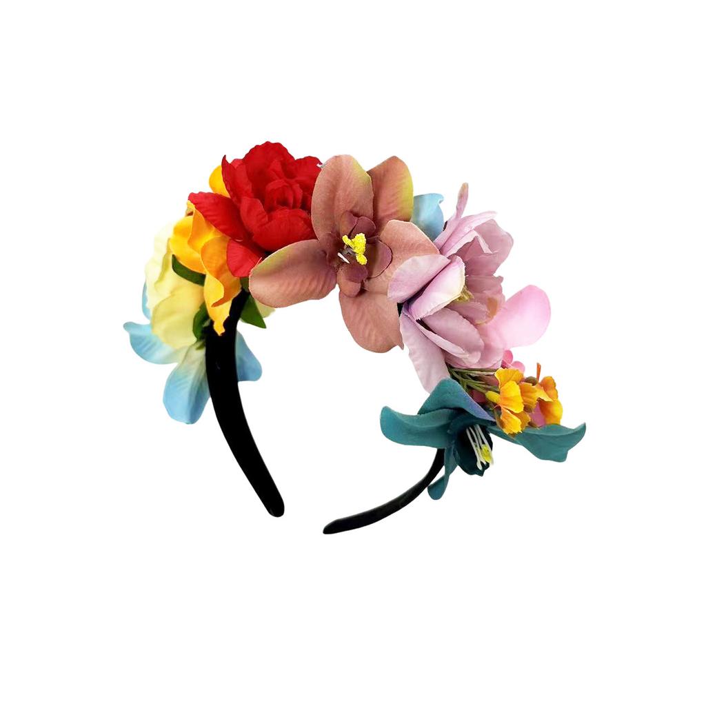 New European, American and Mexican wreath headband simulation orchid bride fashion vacation photo head buckle headgear