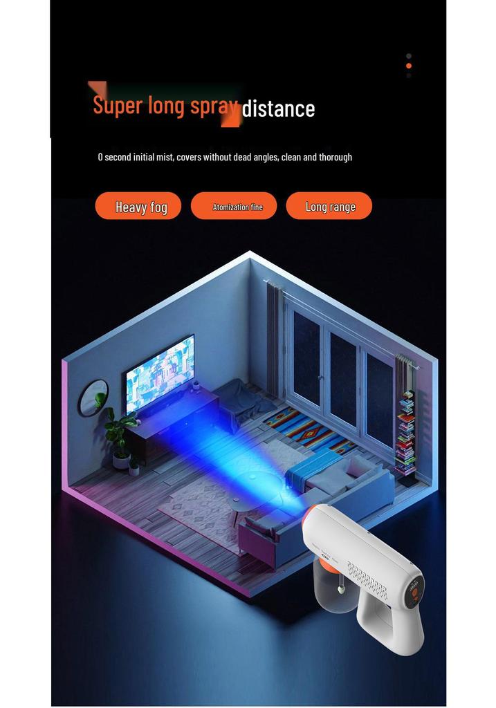 Handheld Electric Blue Light Disinfection Sprayer: Alcohol Atomizer, Pet Deodorant, Insecticide, Mosquito Killer.