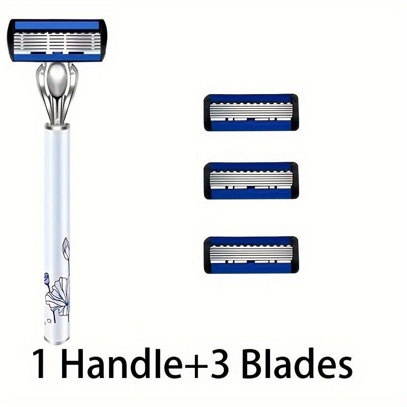 Six-Layer Razor Blade Shaver with Metal Holder for Hair Removal