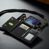 Crossbody Auto Leather Phone Case for Samsung Galaxy Z Flip 7 Flip6 5 4 3 Long Strap Metal Button Card Slot Wallet Stand Cover