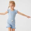 1-6 Years Kids Girls' Solid Color Cap Sleeve Tank Top and Shorts Set