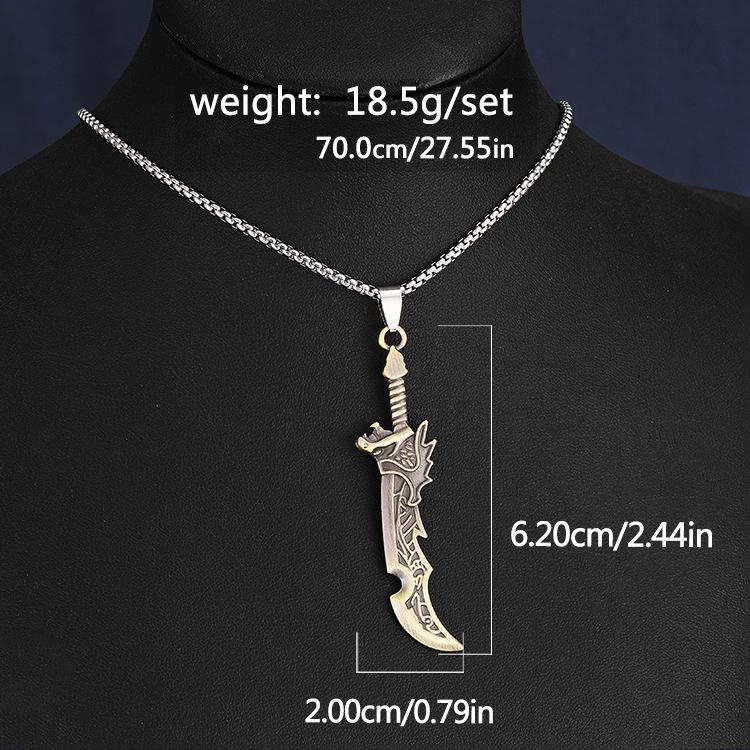 

Ожерелье из титановой стали в форме палаша: Мужская подвеска-меч в стиле хип-хоп, новый выпуск.