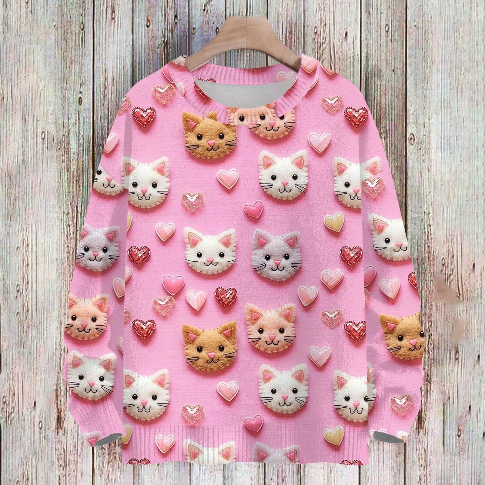 

Свитшоты ко Дню святого Валентина для детей, вязаные свитера для мальчиков и девочек, симпатичные рубашки, осенние свитера с круглым вырезом, топы 90 арбуз красный