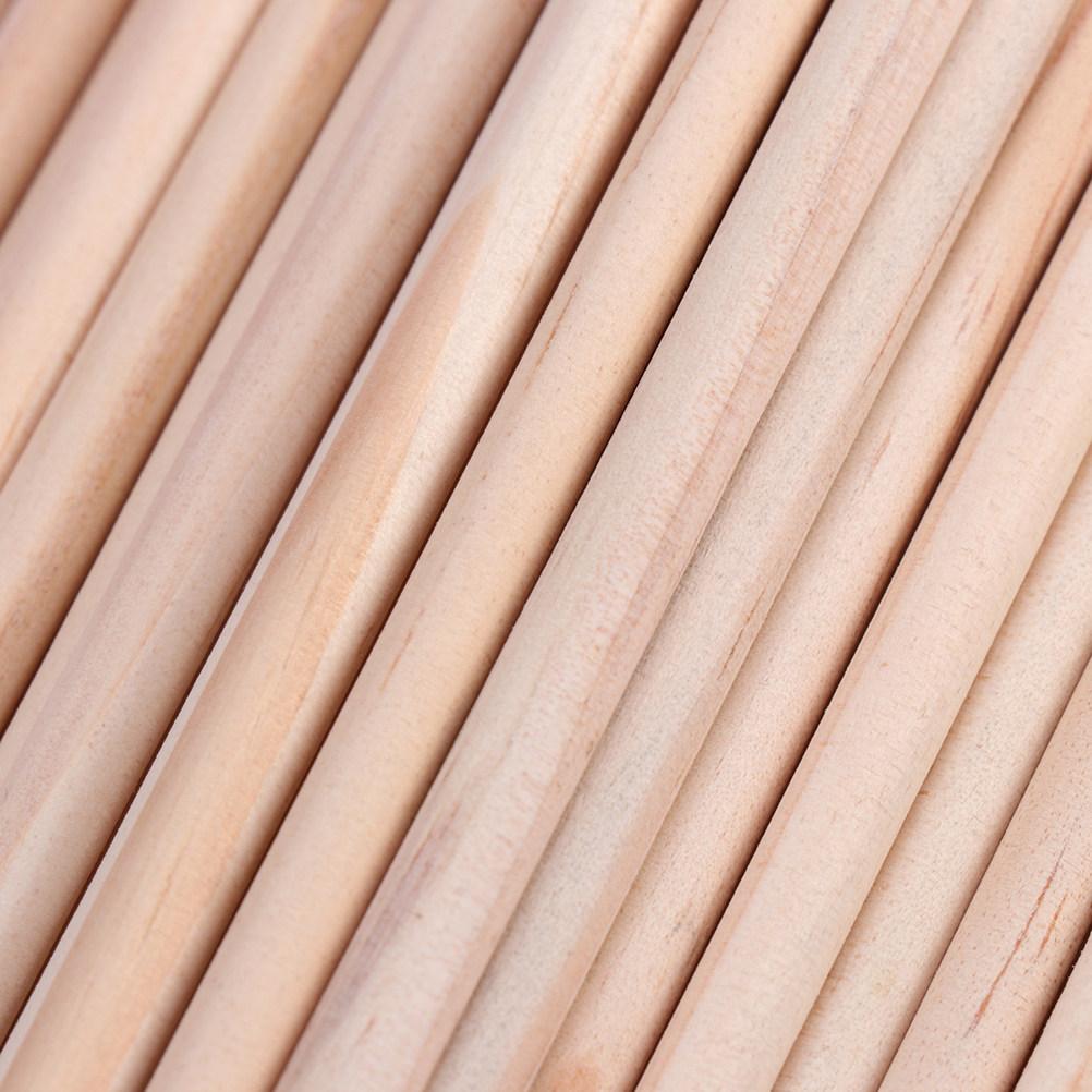 200Pcs Wooden Dowel Rods Smooth Surface Craft Sticks for DIY Woodworking Hobby Projects Round Wood Accessories 15x0.5cm