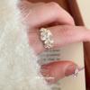 Korean Ins Plain Silver Flower Opening Ring Sweet and Elegant Temperament Index Finger Ring Versatile Ring Woman