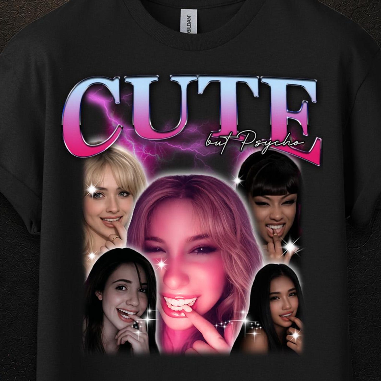 Cute But Psycho Tshirt, Psycho Cuties Shirt, Mean Girls Inspired Tee, Bootleg Shirt, Funny Graphic T Shirt, Y2K Womens Tee L