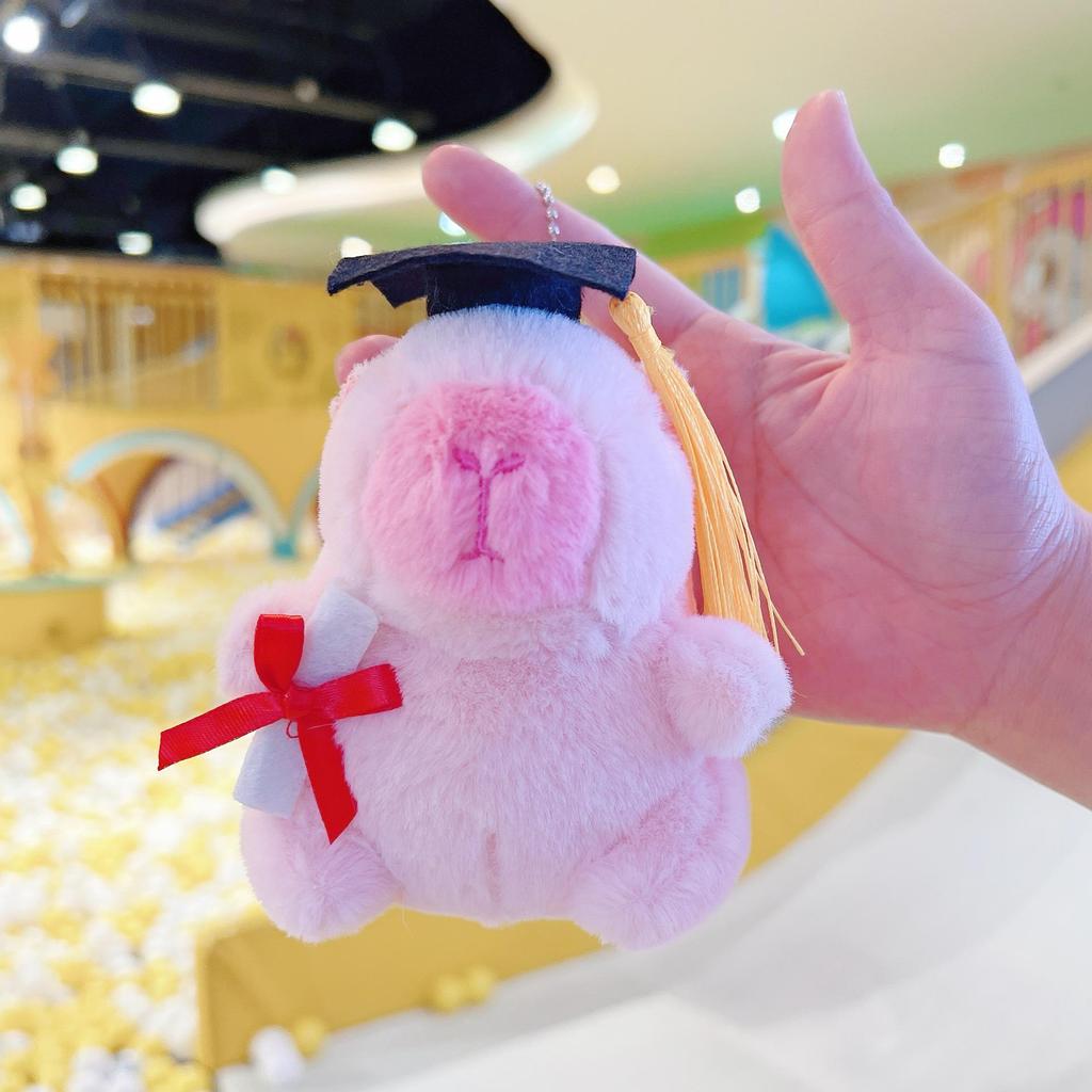 Little Red Book Capybara & Guinea Pig Plush Keychain Ornament