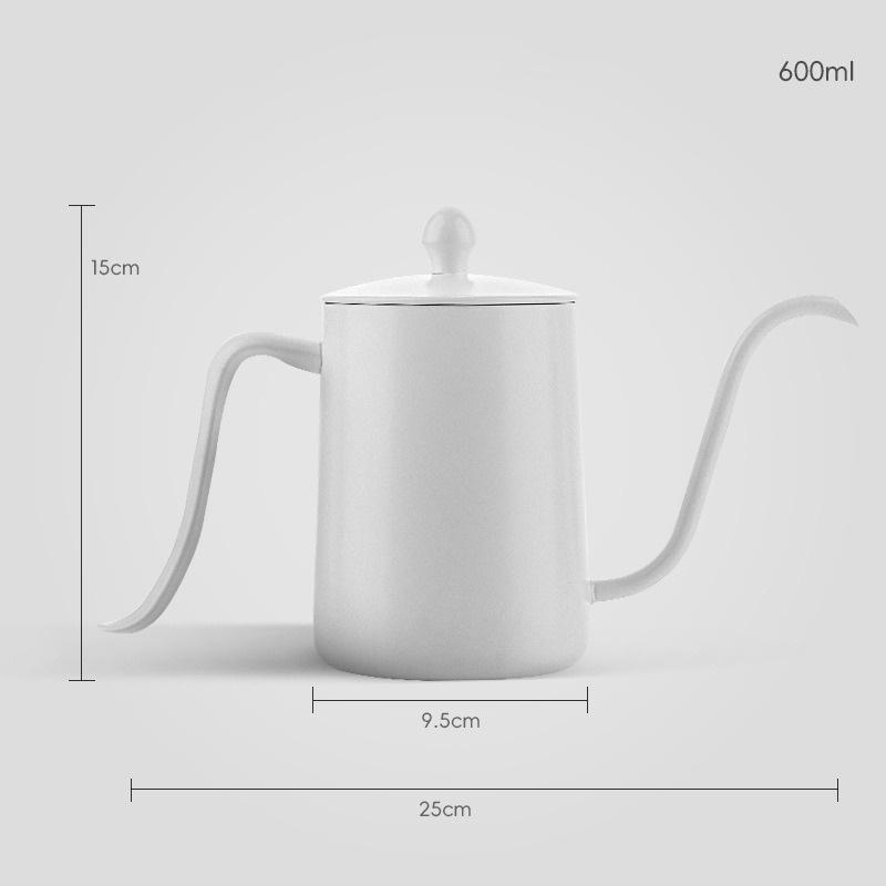 JUSTINLAU 600/1500ML Coffee Hand-making Kettle 304 Stainless Steel Swan Neck Slender Mouth Kettle Wooden Handle Coffee Utensils