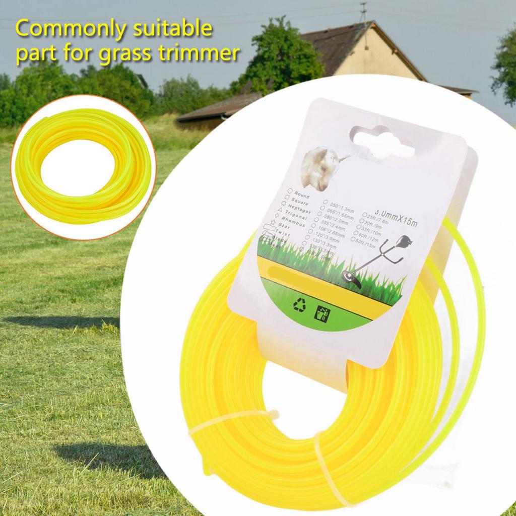 Rund Trimmersnøreline for Gressklipper Ryddesag Kantklipper Strimmer Rød 2,4 mm*15 m