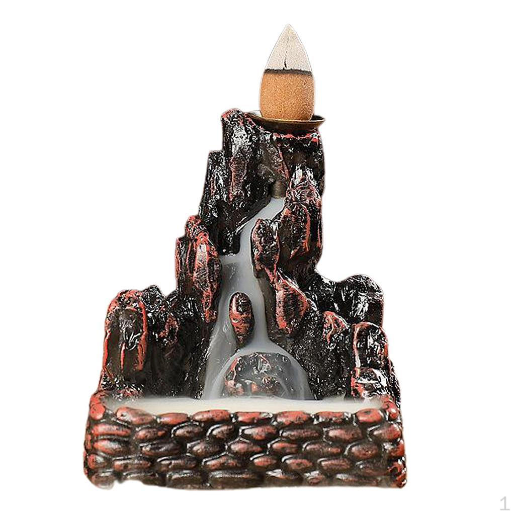 

Holders Waterfall Backflow Burner Mountain Tower for Home Decor, Bedroom, Office, Yoga, Style1