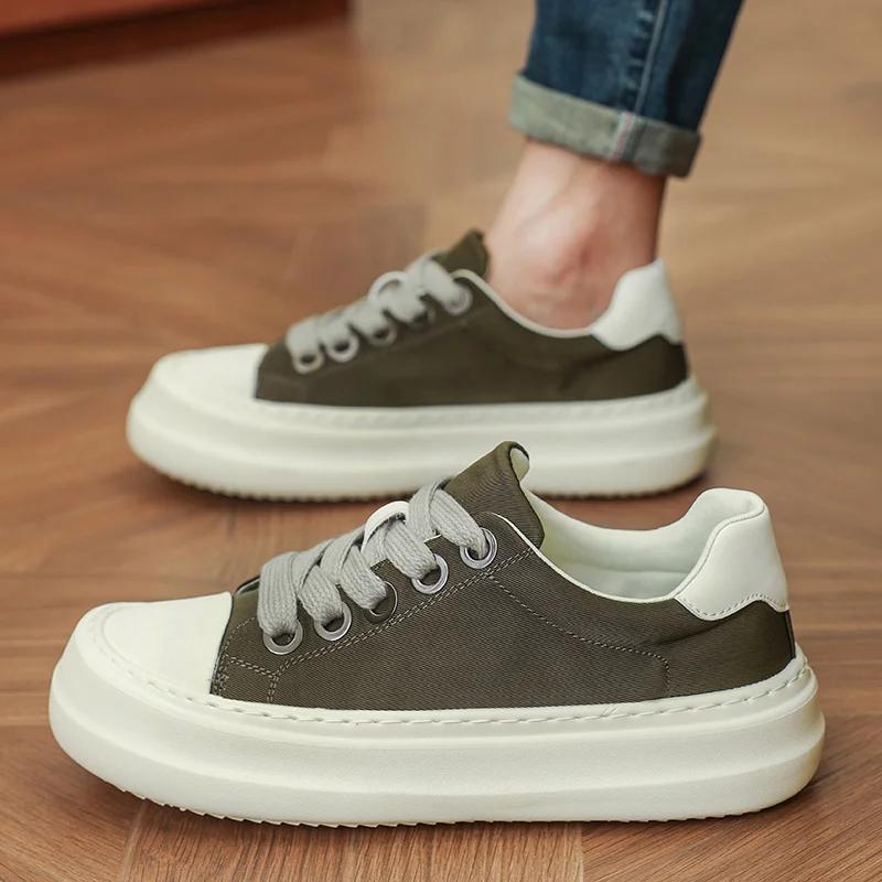 2025New Comfortable High-Quality Breathable Fashion Canvas Shoes for Men Summer Black Work Shoes Casual Big