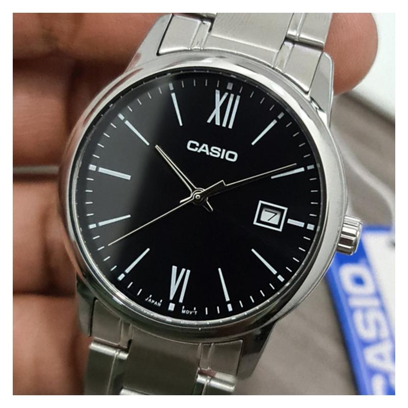 Casio STANDARD Series Simple Retro Small Round Watch Business Casual Fashion Quartz Movement Stainless Steel Strap Japanese and Korean MTP-V002D-1B3