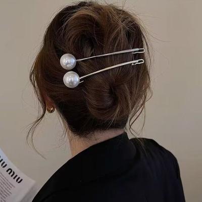 Vintage Big Pearl Barrettes paziņojums Zelta Sudraba Krāsa Metāla matu sprādze matu sprādze Sieviešu Modes Matu Ornaments Galvassegas Rotaslietas