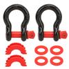 2 Pcs D Ring Shackles 4.75T Rated Weight 19T Breaking Load Heavy Duty Rugged Towing Pin Anchor Shackle for Trailer