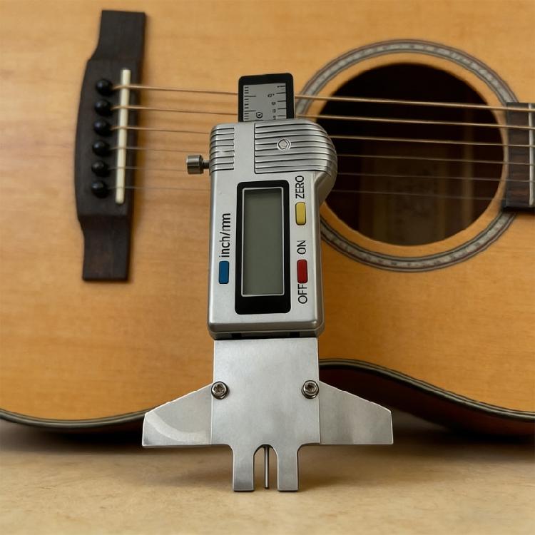 Professional Guitar Digital String Distance Ruler with LCD Display Accurate Measurement Compact for Convenient Handling
