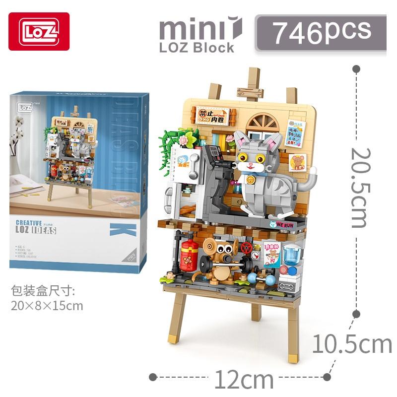 Loz Blocks Fun Creative 3D Painting Cat Educational Building Bricks Art Toys For Girl Present New Year Gift Christmas Santa